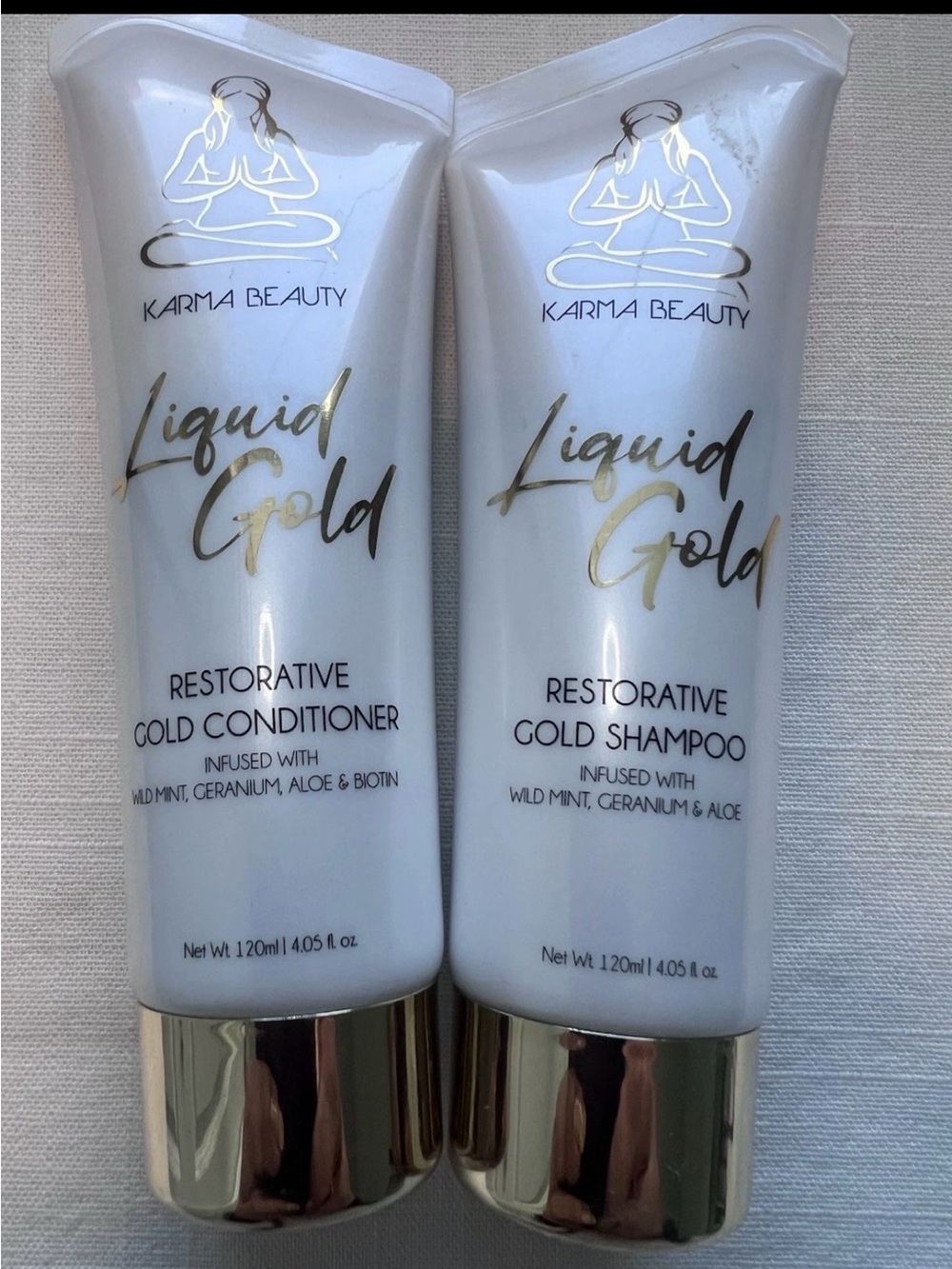 Karma Beauty Liquid Gold Restorative Shampoo & Conditioner Duo Set NWT